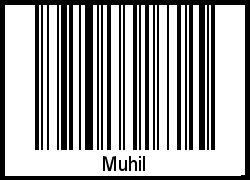Der Voname Muhil als Barcode und QR-Code