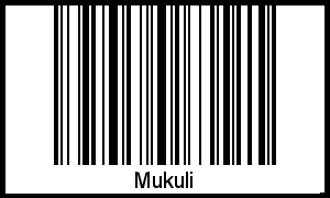 Barcode des Vornamen Mukuli