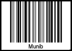 Der Voname Munib als Barcode und QR-Code