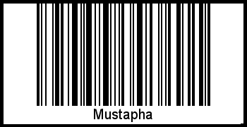 Der Voname Mustapha als Barcode und QR-Code