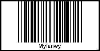 Barcode des Vornamen Myfanwy
