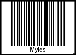 Der Voname Myles als Barcode und QR-Code