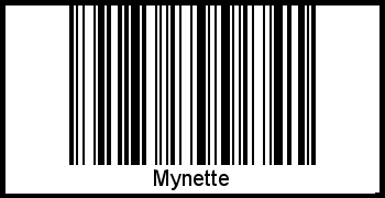 Barcode des Vornamen Mynette