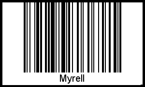 Barcode des Vornamen Myrell