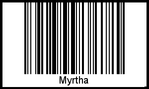 Barcode des Vornamen Myrtha