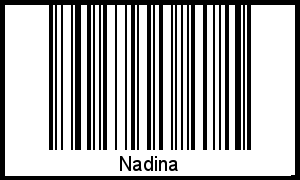 Der Voname Nadina als Barcode und QR-Code
