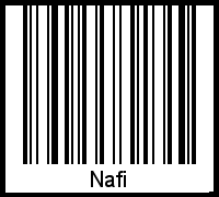 Barcode des Vornamen Nafi
