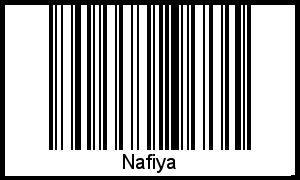 Der Voname Nafiya als Barcode und QR-Code