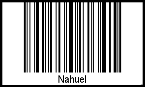 Der Voname Nahuel als Barcode und QR-Code