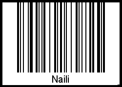 Der Voname Naili als Barcode und QR-Code