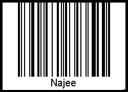 Der Voname Najee als Barcode und QR-Code