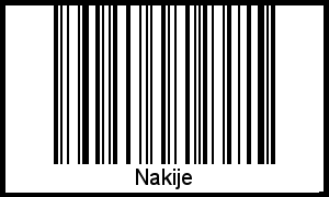 Barcode des Vornamen Nakije