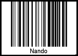 Der Voname Nando als Barcode und QR-Code