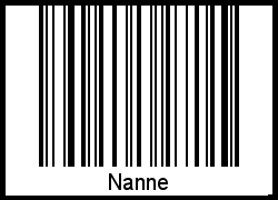 Der Voname Nanne als Barcode und QR-Code