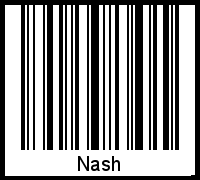 Der Voname Nash als Barcode und QR-Code
