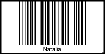 Natalia als Barcode und QR-Code