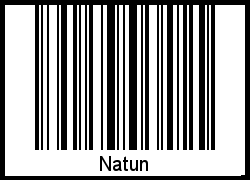 Der Voname Natun als Barcode und QR-Code