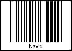 Der Voname Navid als Barcode und QR-Code