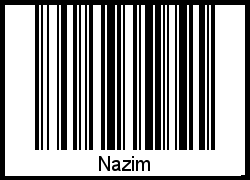 Der Voname Nazim als Barcode und QR-Code