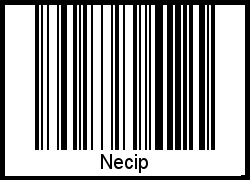 Der Voname Necip als Barcode und QR-Code