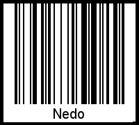 Barcode des Vornamen Nedo