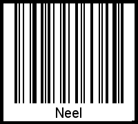 Der Voname Neel als Barcode und QR-Code