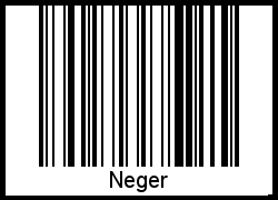 Barcode des Vornamen Neger