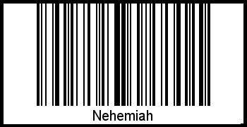 Der Voname Nehemiah als Barcode und QR-Code
