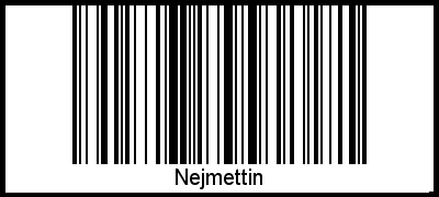 Der Voname Nejmettin als Barcode und QR-Code