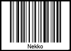 Barcode des Vornamen Nekko