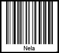 Barcode des Vornamen Nela