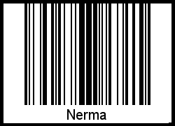 Der Voname Nerma als Barcode und QR-Code