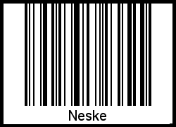 Barcode des Vornamen Neske