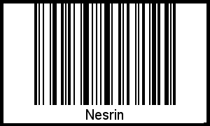 Barcode des Vornamen Nesrin