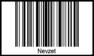 Barcode des Vornamen Nevzet