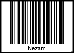 Barcode des Vornamen Nezam