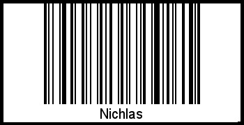 Der Voname Nichlas als Barcode und QR-Code