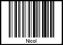 Der Voname Nicol als Barcode und QR-Code