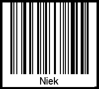 Barcode des Vornamen Niek