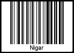 Der Voname Nigar als Barcode und QR-Code
