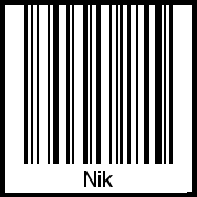 Barcode des Vornamen Nik