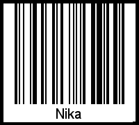 Der Voname Nika als Barcode und QR-Code