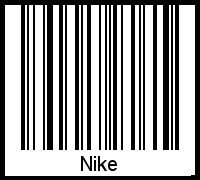 Der Voname Nike als Barcode und QR-Code