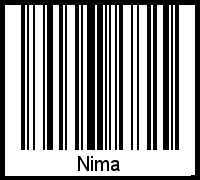 Der Voname Nima als Barcode und QR-Code