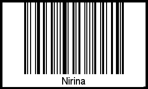 Der Voname Nirina als Barcode und QR-Code