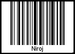 Der Voname Niroj als Barcode und QR-Code