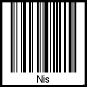 Barcode des Vornamen Nis