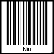 Niu als Barcode und QR-Code