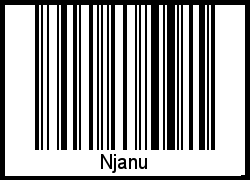 Der Voname Njanu als Barcode und QR-Code
