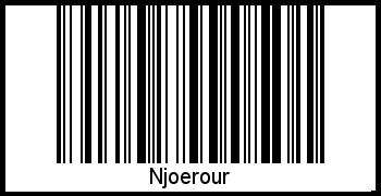 Der Voname Njoerour als Barcode und QR-Code